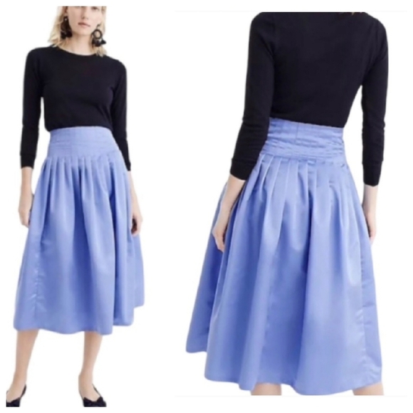 NWT J. Crew Silk Blend Purple Satin Pleated Midi Skirt Size 6 Party Event - Picture 14 of 14